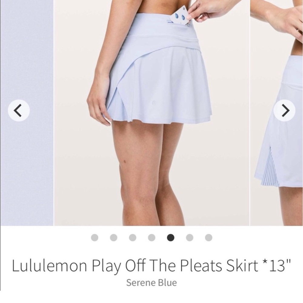 LULULEMON Play Off The Pleats Mini Skirt *13" in Serene Light Baby Blue • sz 6